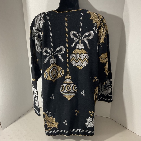 Vintage Holiday Time Ornament Acrylic Sweater Made in U.S.A Size Medium - Picture 9 of 9